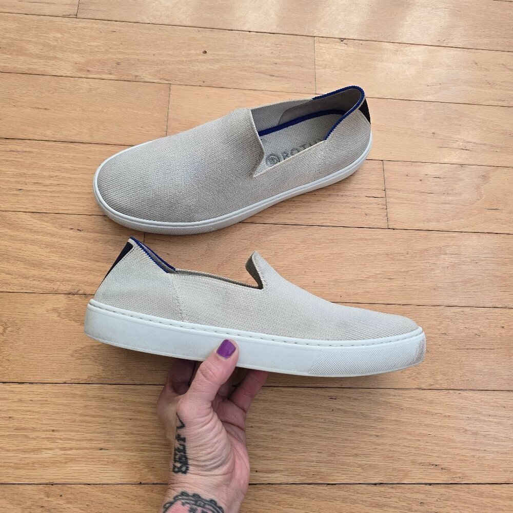 Rothy's | The Original monochrome white low-top slip-on sneakers | WMS 9